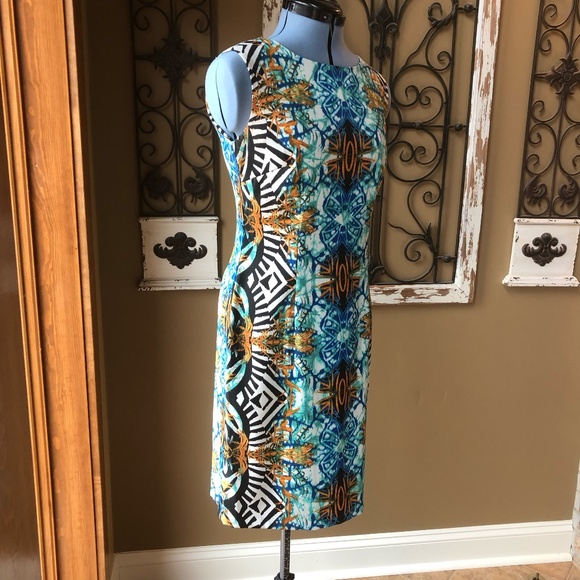 Ronnie Nicole Size 6 Dress - Like New - Black, Gold, Blue, White - Picture 1 of 5